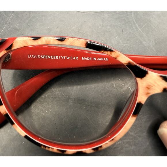 David Spencer Eyewear Japan Pearl 2172 Red Pattern Acetate Frames Only 53‑16‑145 main image 6